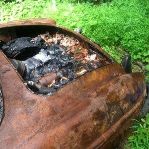 1957 Mercedes 190SL burned up and for sale on Craigslist drivers quarter