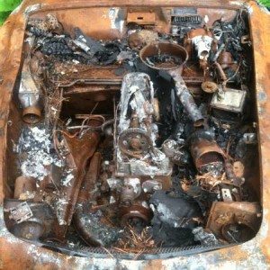 1957 Mercedes 190SL burned up and for sale on Craigslist Burned Engine