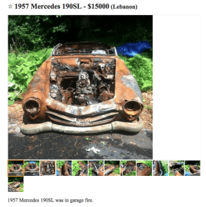 This is the Craigslist Add I saw for the remains of a 1957 Mercedes 190SL